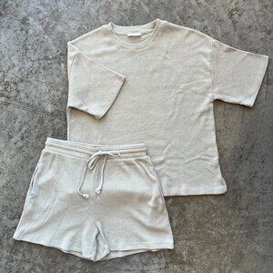 Luca and Grae Sage Green Ribbed Knit Lounge Set M/L